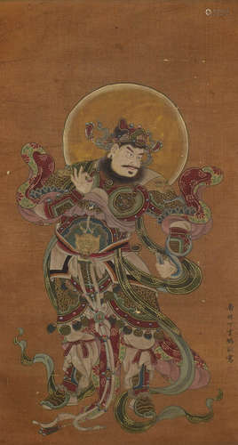 Chinese Heavenly King Painting, Ding Yunpeng Mark