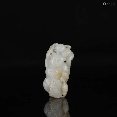 White Jade Boy Ornament