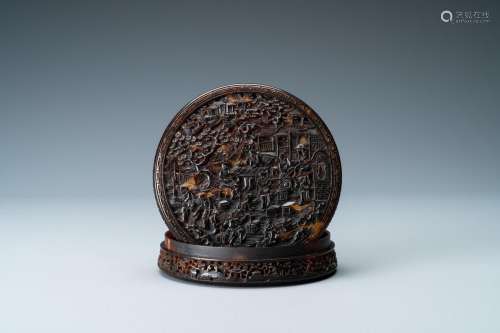 Lot 869: A CHINESE CANTON TORTOISE VENEER COVERED BOX, 19TH ...