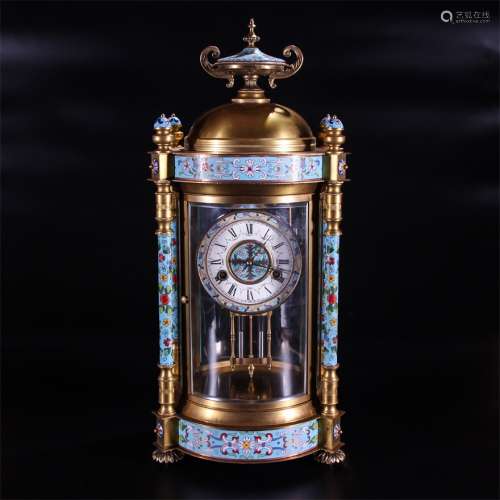 Closionne Gilding Golden Copper Glazed Floral Clock Ornament