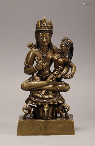 Copper Inlaying with Silvering KingKong Statue from 17th Cen...