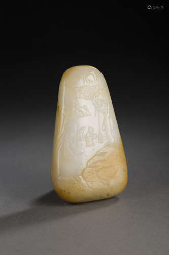 HeTian Jade Ornament in Huamn Design