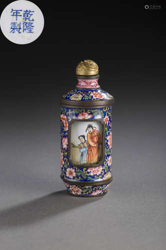 Copper Colour Enameled snuff Bottle from QianLong