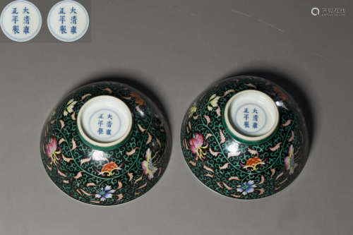 Famille Rosed Kiln Bowl with Floral Design from Qing