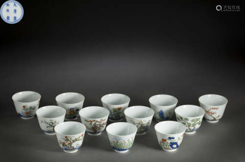 A Set of Kiln Cups from KangXi