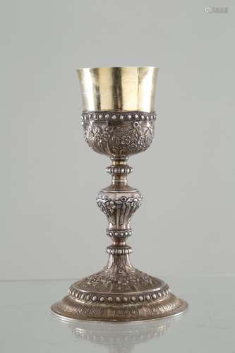 Silver finely chiseled chalice, gr. 446 ca.