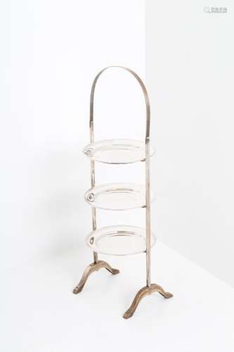 Silver metal table valet. Early 20th century