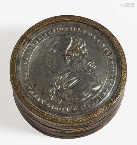 A revolution box with medallion depicting Louis XVI