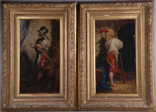 Pair of oil painting on canvas. 19th century