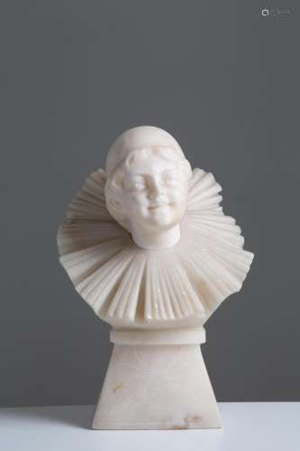 Alabaster sculpture 'PIERROT'. Early 20th century