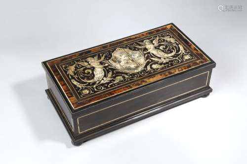 Ebonized wooden box. 19th century