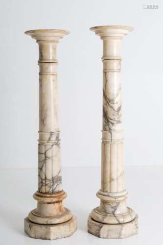 Pair of marble columns. Early 20th century