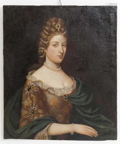 Oil painting on canvas 'LADY'. 18th century