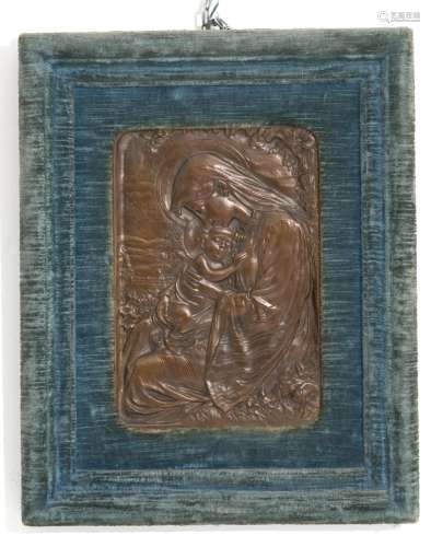 Bronze plate 'MADONNA WITH CHILD'. Liberty period
