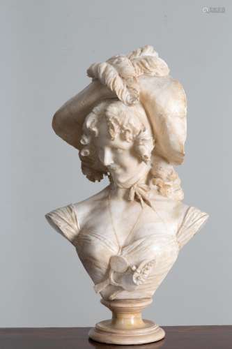 EMILIO FIASCHI. Alabaster sculpture 'LADY'. 1897