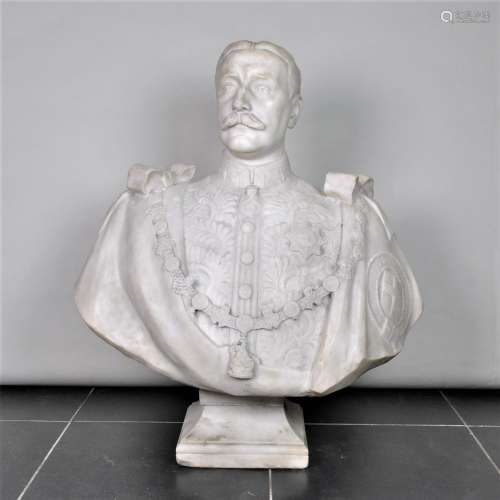 Marble sculpture 'MEMBER ORDER GARTER'. 19th centu...