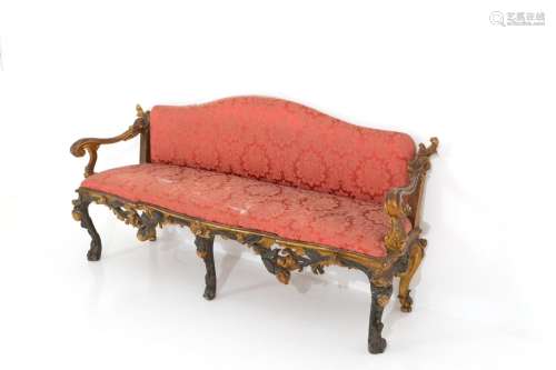 Wooden little sofa. Lare 18th c-Early 19th c.