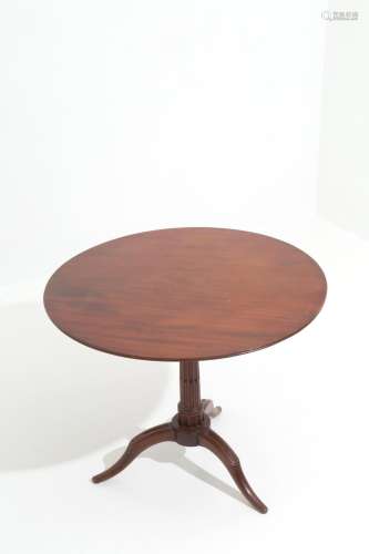 Round wooden sail table. England. 19th c.