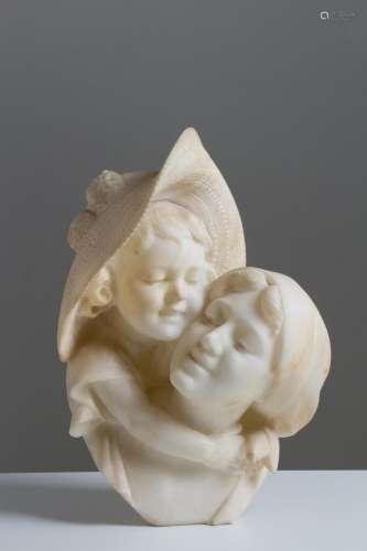 P.C.E. FIASCHI. Alabaster sculpture. Signed