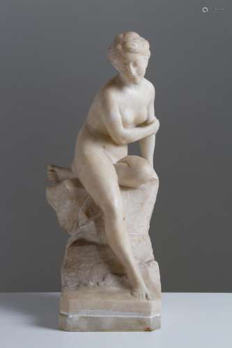 Alabaster sculpture 'WOMAN'. Early 20th century