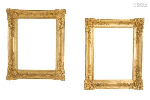 Pair of gilded frames. 19th century