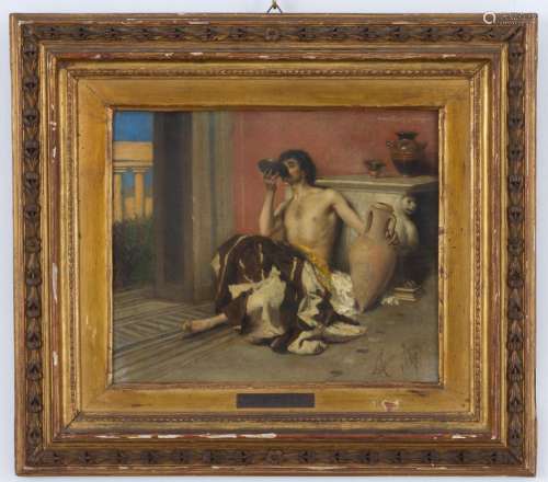 Oil painting on canvas. Signed L. ROSSI. 1869
