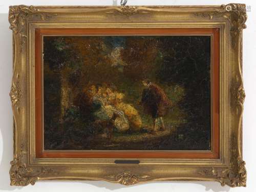 ADOLPHE MONTICELLI. Oil painting on panel