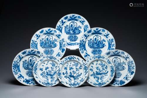 Lot 960: FIVE CHINESE BLUE AND WHITE DISHES AND THREE PLATES...