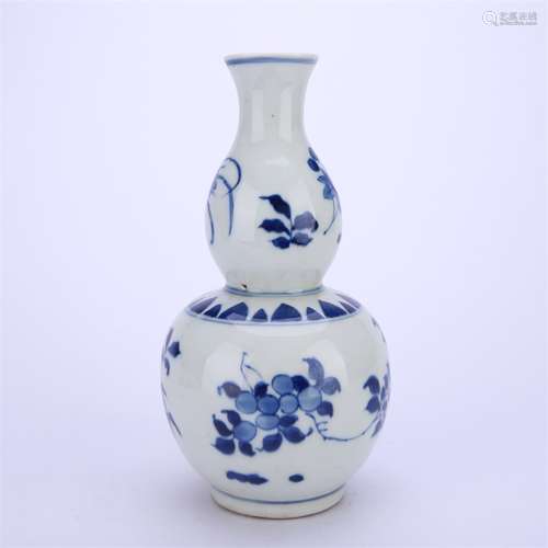 Blue and White Kiln Calabash Vase