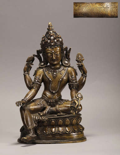 Copper inlaying with Silvering Tara Statue from 17th Century