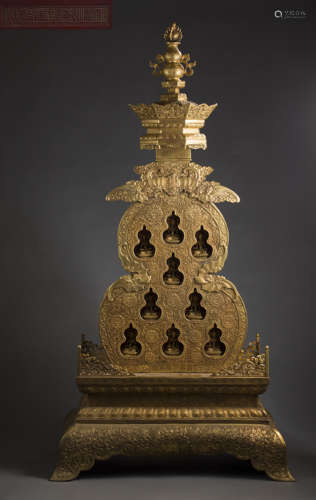 Copper and Golden Buddhist Niche