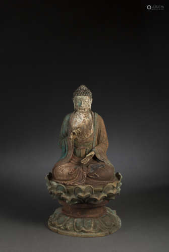 Copper Colored Buddha Statue from Liao