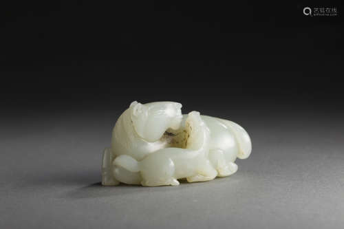 HeTian Jade Ornament in Horse Design