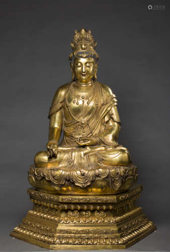 Copper and Golden Avalokitesvara from Ming