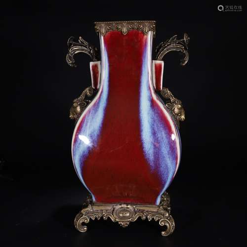 Colored Changed Vase with Two Ears