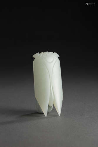 HeTian Jade Ornament in Silkworm form