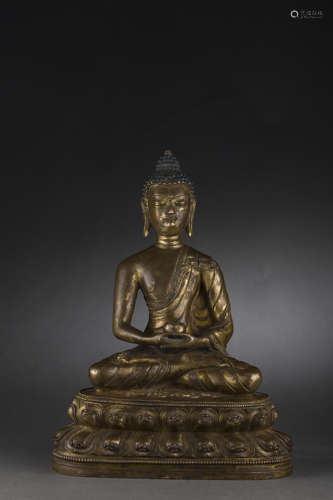 Copper and Golden Sakyamuni Statue from Ming