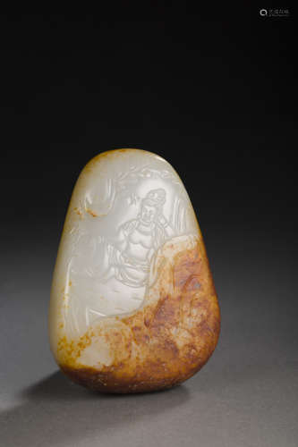 HeTian Jade Ornament in Avalokitesvara Design