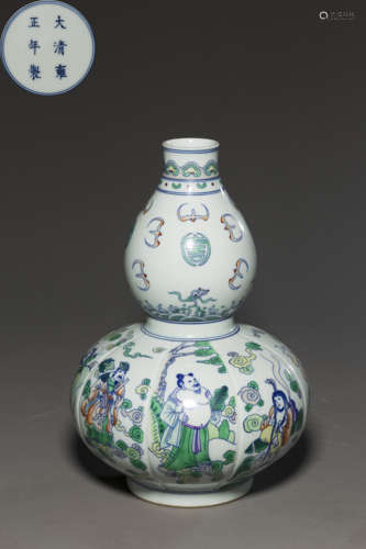 Colored Calabash Vase from Qing