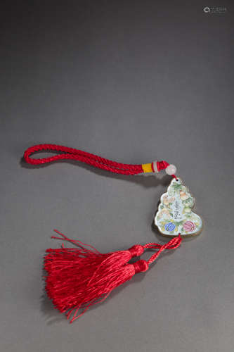 Copper Colour Enameled Pendant from Qing