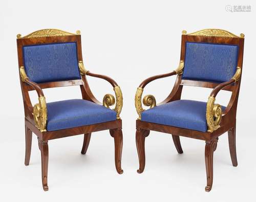 A pair of fauteuils