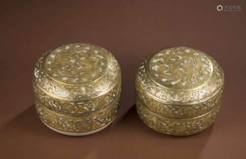 Liao Dynasty dingyao silver gilt powder box