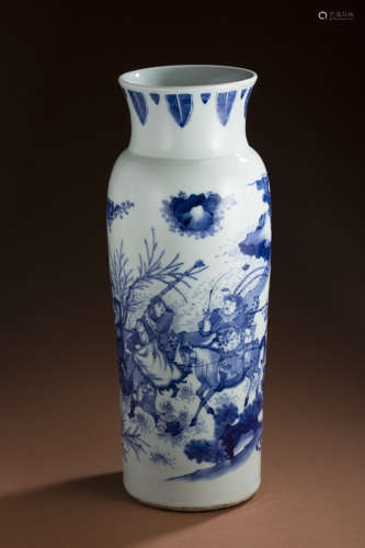 Porcelain vase with qing Dynasty figures