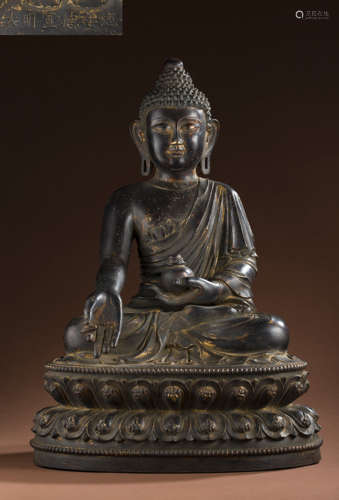 Qing Dynasty bronze gilt Buddha statue