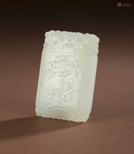 Hetian jade character brand of qing Dynasty