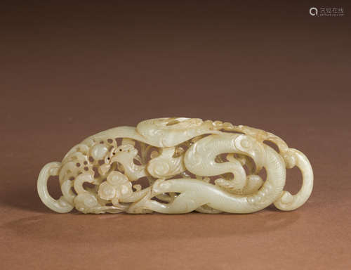 Ming Dynasty hetian Jade dragon belt decoration