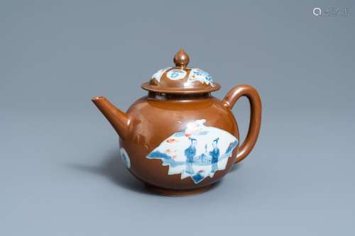 Lot 974: A LARGE CHINESE CAPUCINE BROWN-GROUND TEAPOT AND CO...