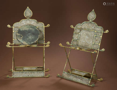 Song Dynasty Hetian jade bronze gilt mirror frame