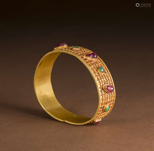 Qing dynasty pure gold bracelet