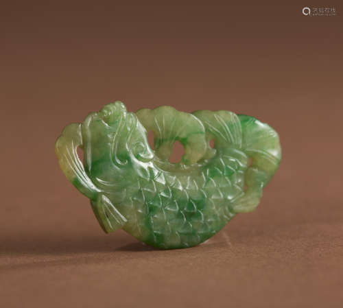 Fish-shaped jade from the Qing Dynasty